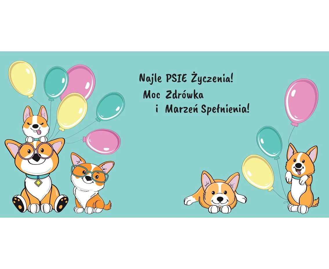 Kartka okolicznościowa KW CUTE PIESKI, 1 szt.