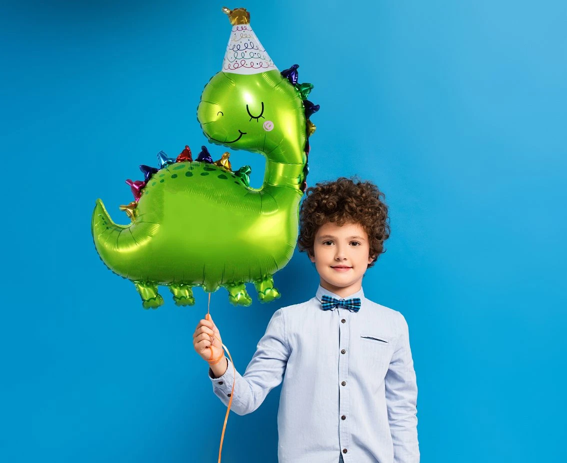 Balon foliowy Dinozaur w czapeczce, 66x80 cm KK