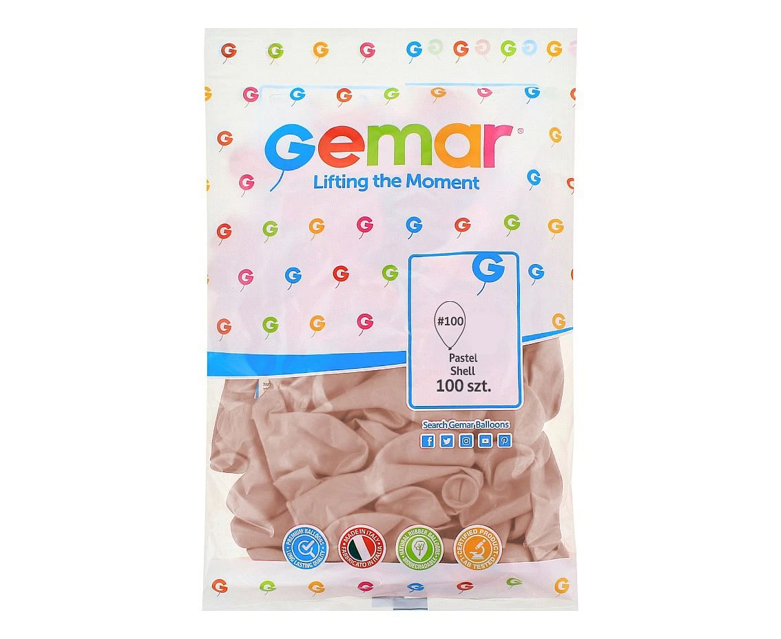 Balony Gemar 10", pastel shell, 100szt.