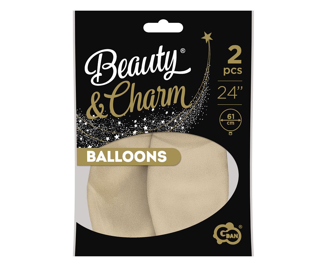 Balony B&C 24", pastel piaskowe, 2szt.
