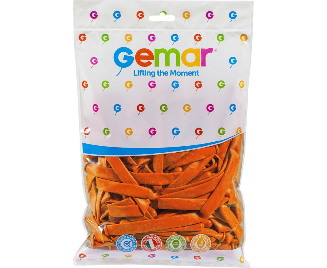Balony Gemar, rurki włoskie typ 350, pomarańczowe, 100szt. KK