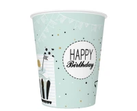 Kubeczki pap. Mint and Happy B-day, 250 ml, 8 szt.