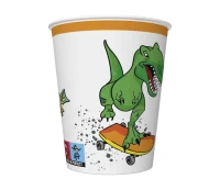 Kubeczki pap. Crazy Dino, 250 ml, 8 szt.