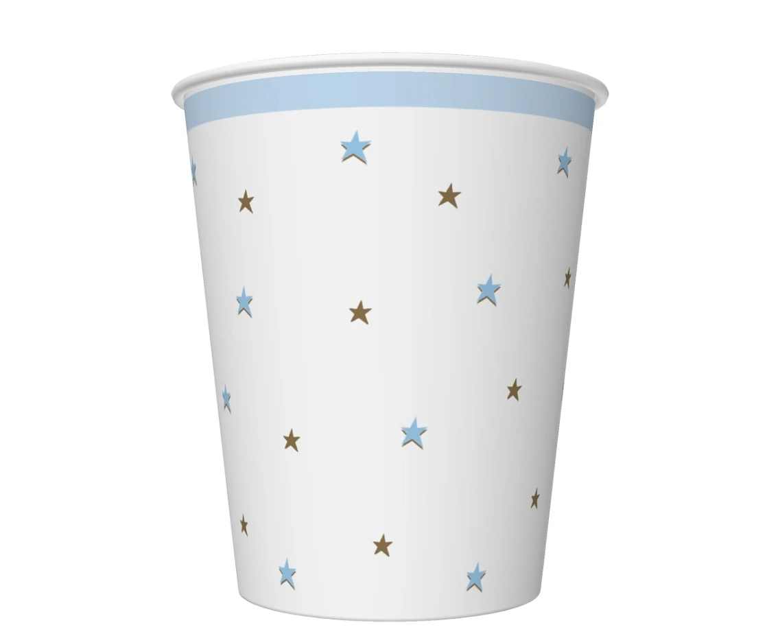 Kubeczki pap. Baby Shower Blue, 250 ml, 8 szt.