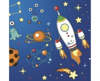 Serwetki pap. Space Rockets and Aliens, 33x33 cm, 20 szt.