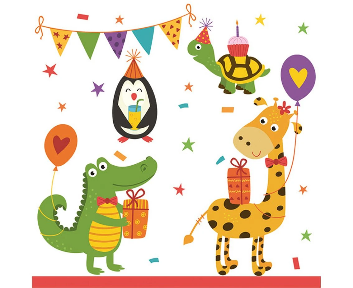 Serwetki pap. Cute Party Animals, 33x33 cm, 20 szt.