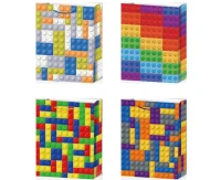 Torebka prezentowa Klocki 32x26x16 cm, 1 szt. (szerokie dno)