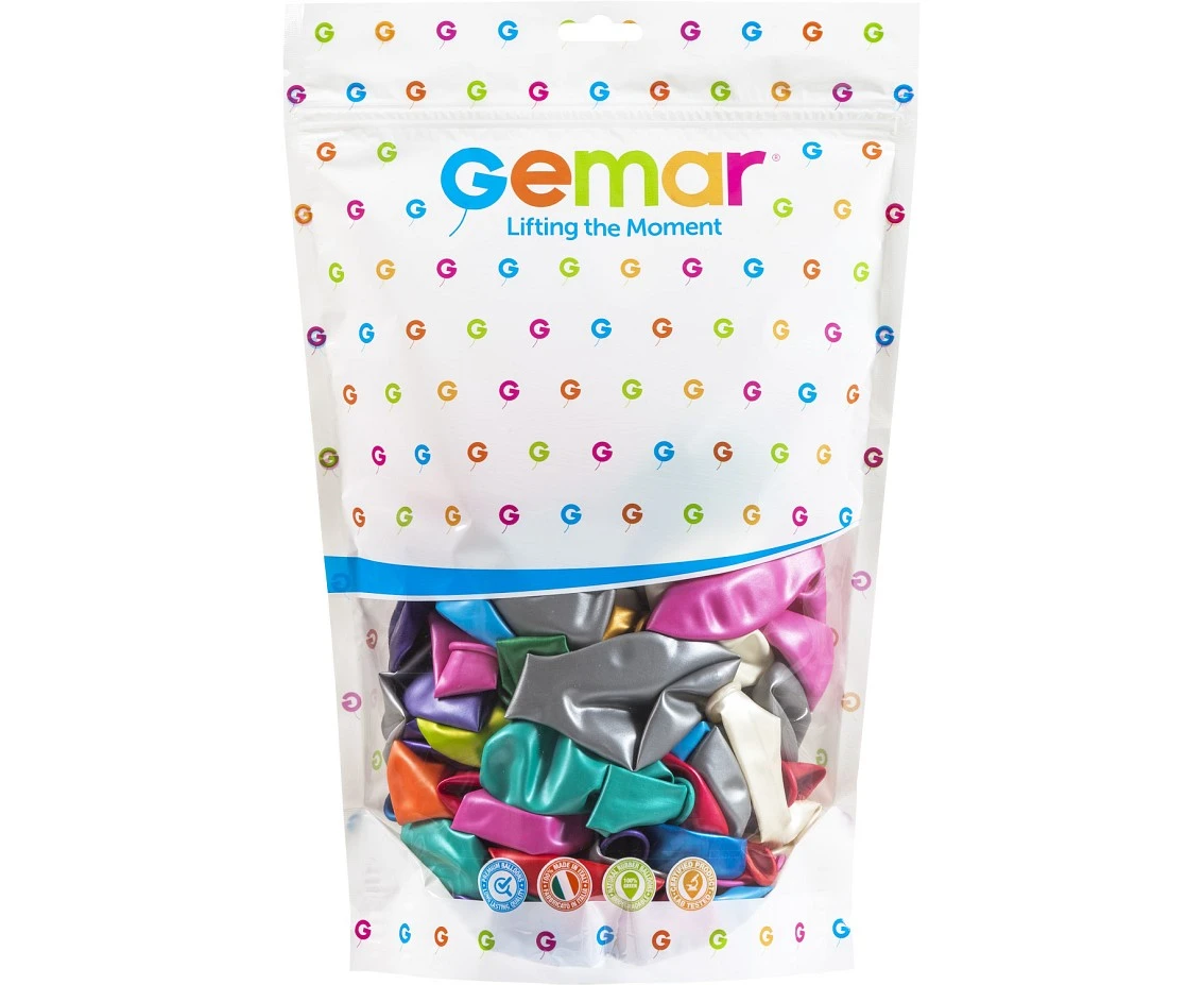 Balony Gemar 12", metalik mix, 50szt.