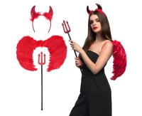 Zestaw Skrzydlata Diablica (opaska, widły, skrzydła)