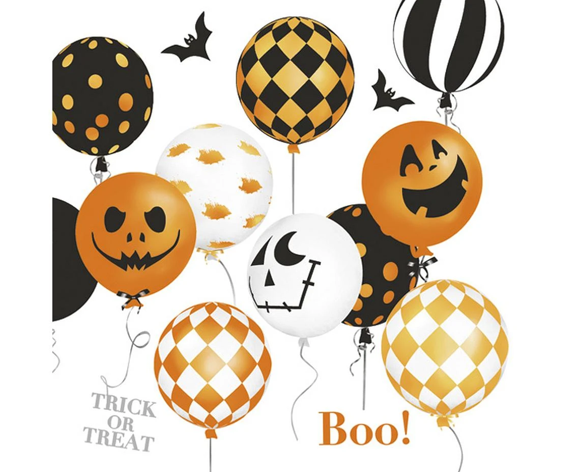 Serwetki papierowe Scary Haloween Balloons, 33 x 33 cm,  20 szt.