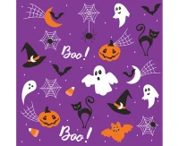 Serwetki papierowe Halloween Graphics on Purple, 33 x 33 cm,  20 szt.