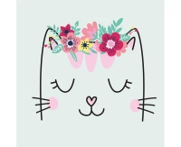 Serwetki papierowe Smiling cat with Flowers, 33 x 33 cm,  20 szt.