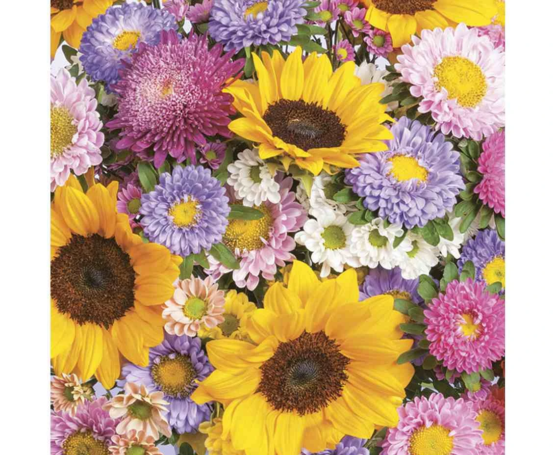 Serwetki papierowe Colourful Summer Flowers Background, 33 x 33 cm,  20 szt.