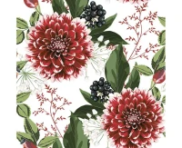 Serwetki papierowe Burgundy Dahlia Flowers, 33 x 33 cm,  20 szt.