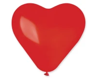 Balony Gemar 17", CR pastel serca duże ciemnoczerwone, 50szt.
