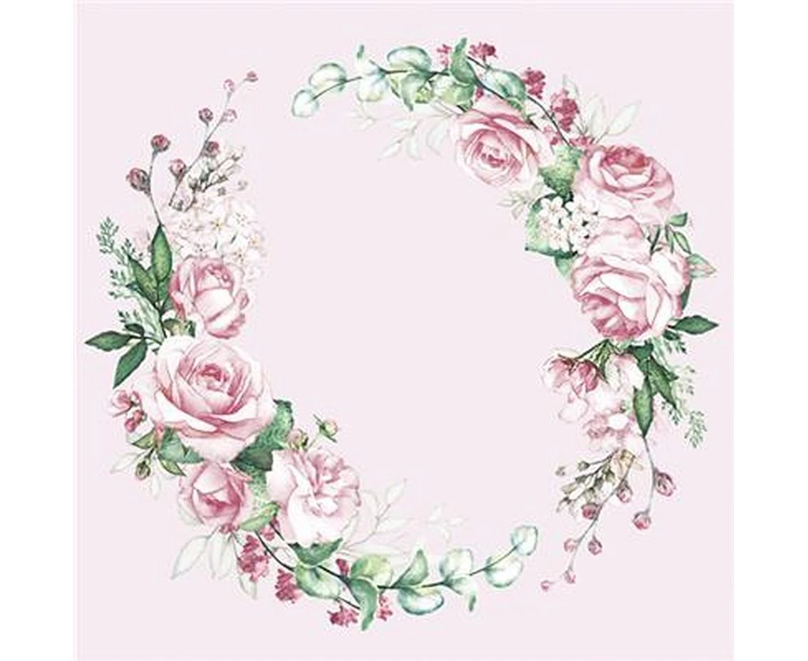 Serwetki papierowe Wedding Watercolour Wreath, 33 x 33 cm,  20 szt.