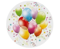 Talerzyki papierowe Birthday Balloons, 18 cm,  8 szt.