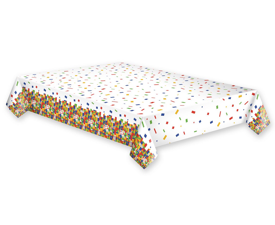 Obrus papierowy Building Blocks Birthday, 120 x 180 cm