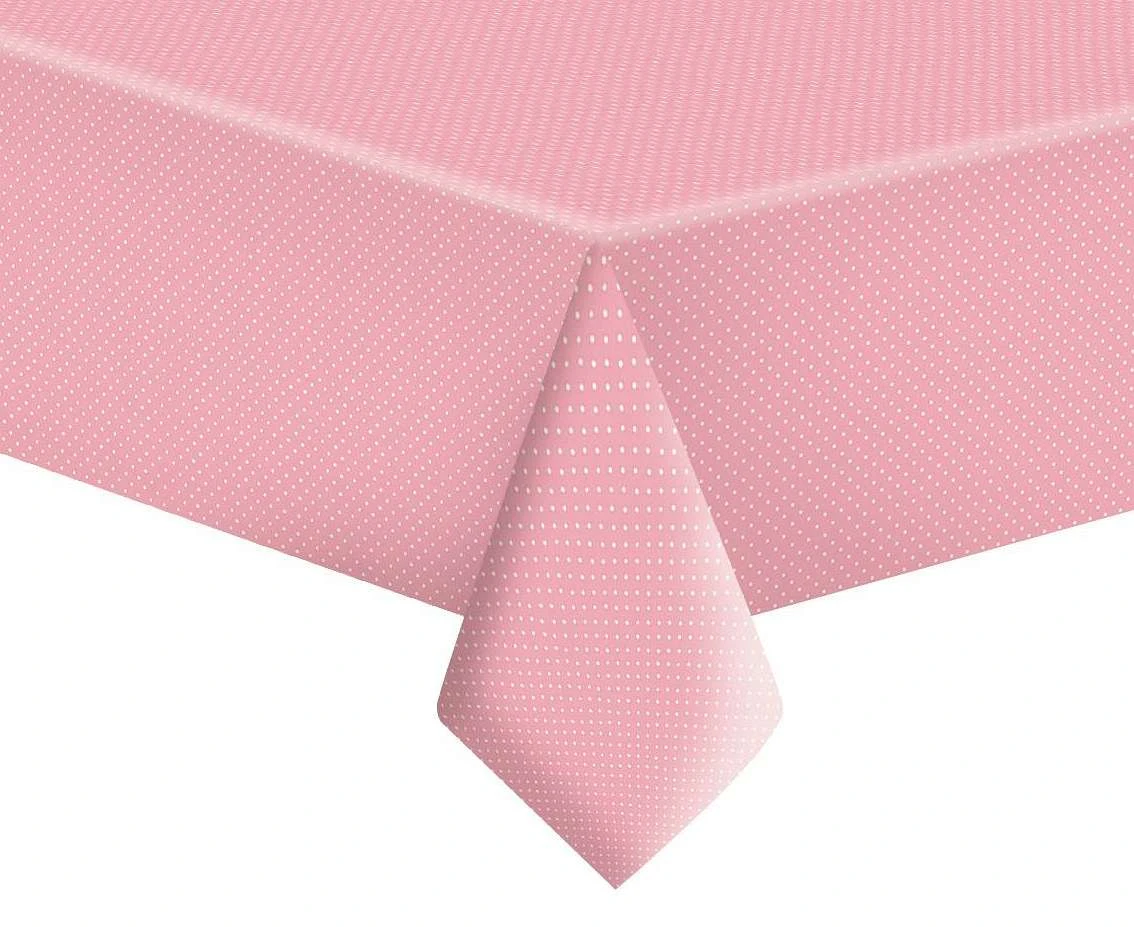 Obrus papierowy White Dots on Pink, 120 x 180 cm