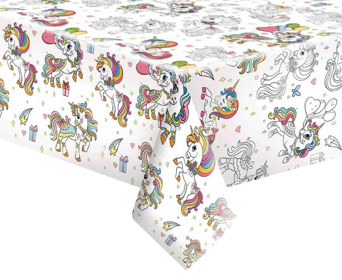 Obrus papierowy Colourful Unicorns, 120 x 180 cm