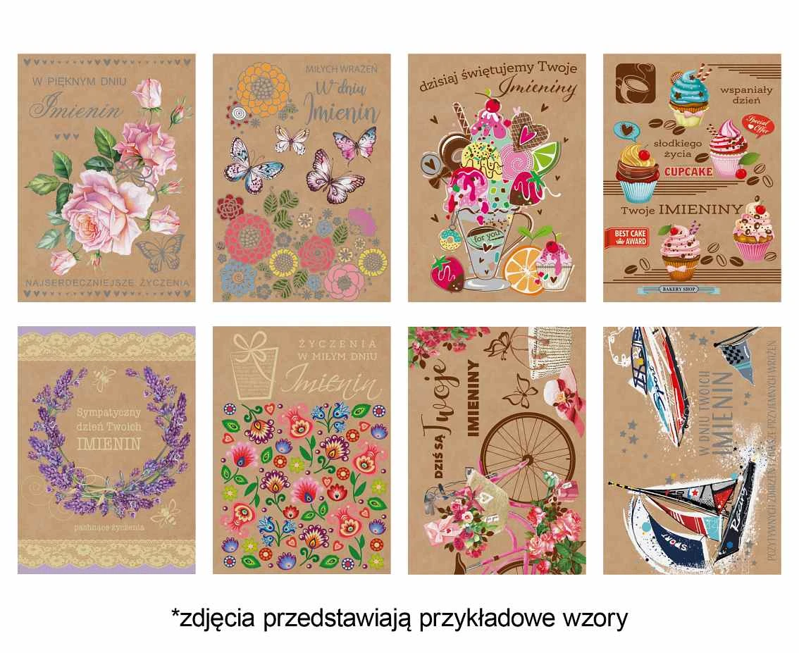 Laurka Eko Edition B6EKO 127x180 Imieniny zest. 659 Grafika - Kwiaty, Mix, Papier typu kraft