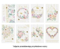 Laurka Lux Edition z grosikiem B6LUX 127x180 Ślub zest. 665 Kwiaty - Akwarela, Grosz, Jasne, Liście, Mix, Róże, Serca