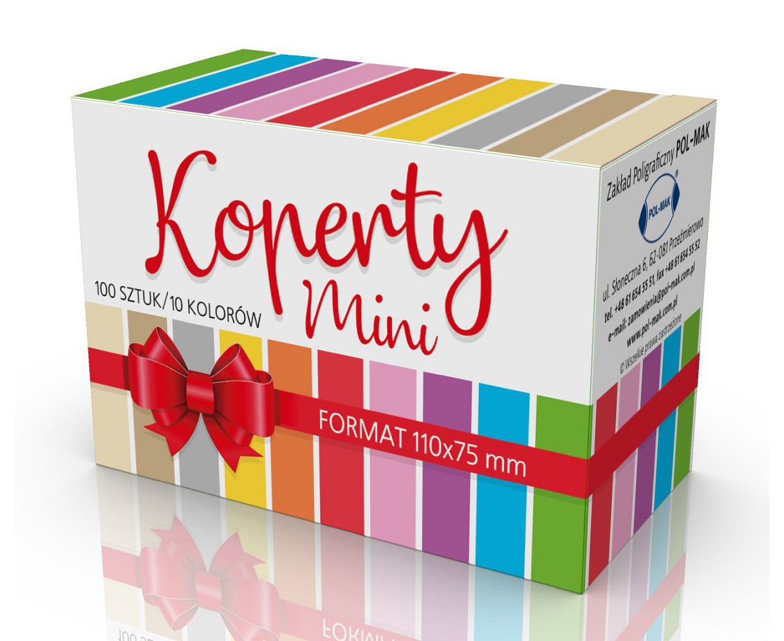 Koperty kolorowe mini KMINI 110x75 100 szt. Ogólne zest. 527 Kolor - Mix, Unicolour