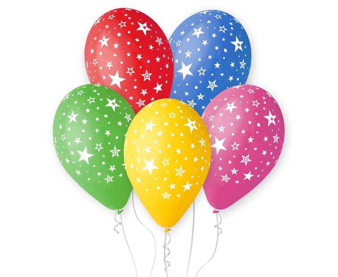 Balony Gemar 12", pastel premium "gwiazdki", 5szt.