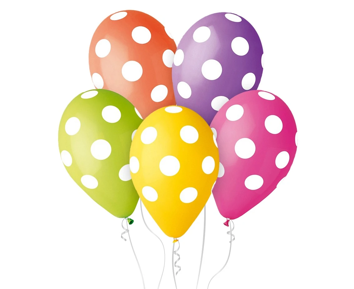 Balony Gemar 12", pastel premium grochy, 5szt.