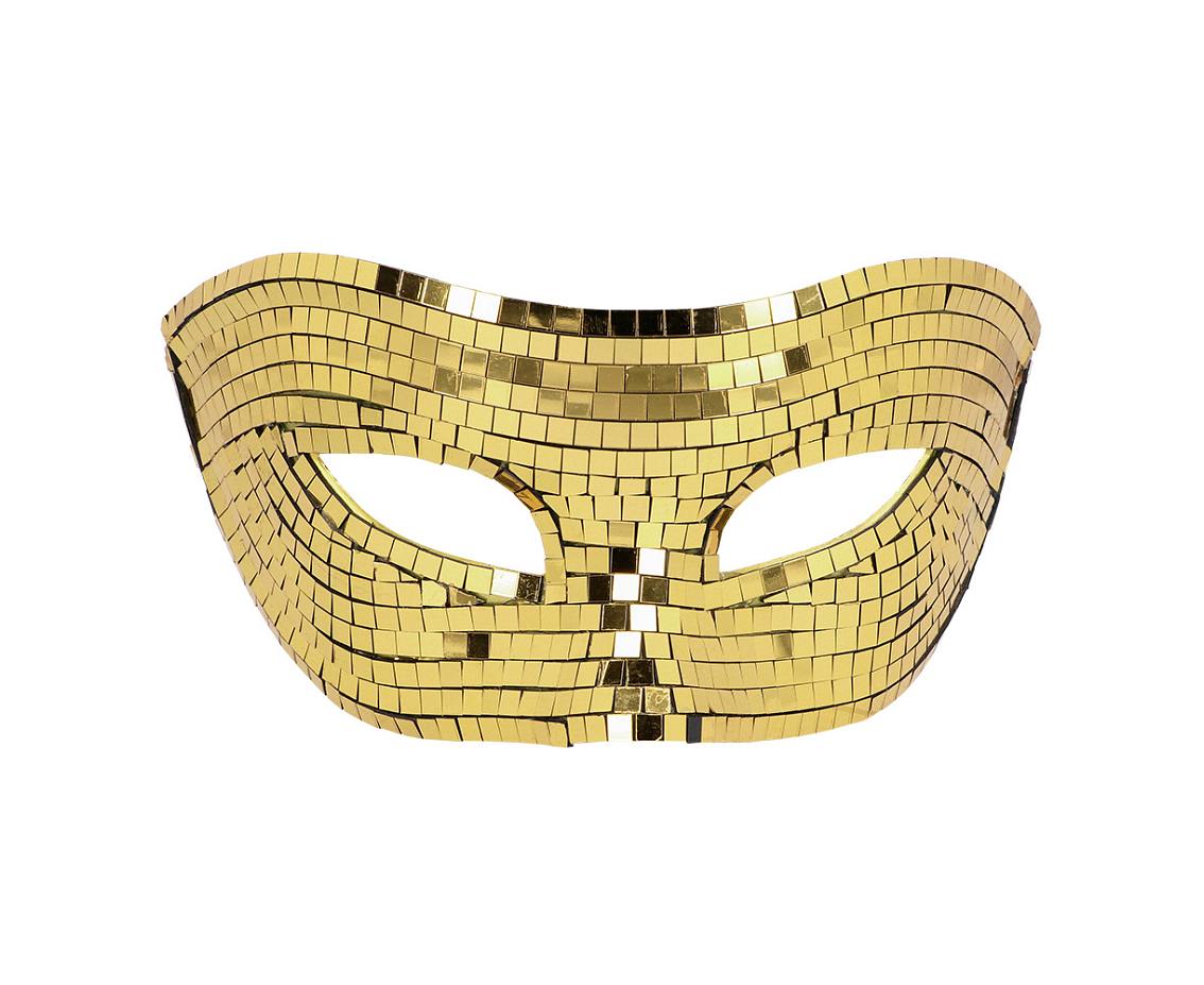 Maska wenecka Disco gold