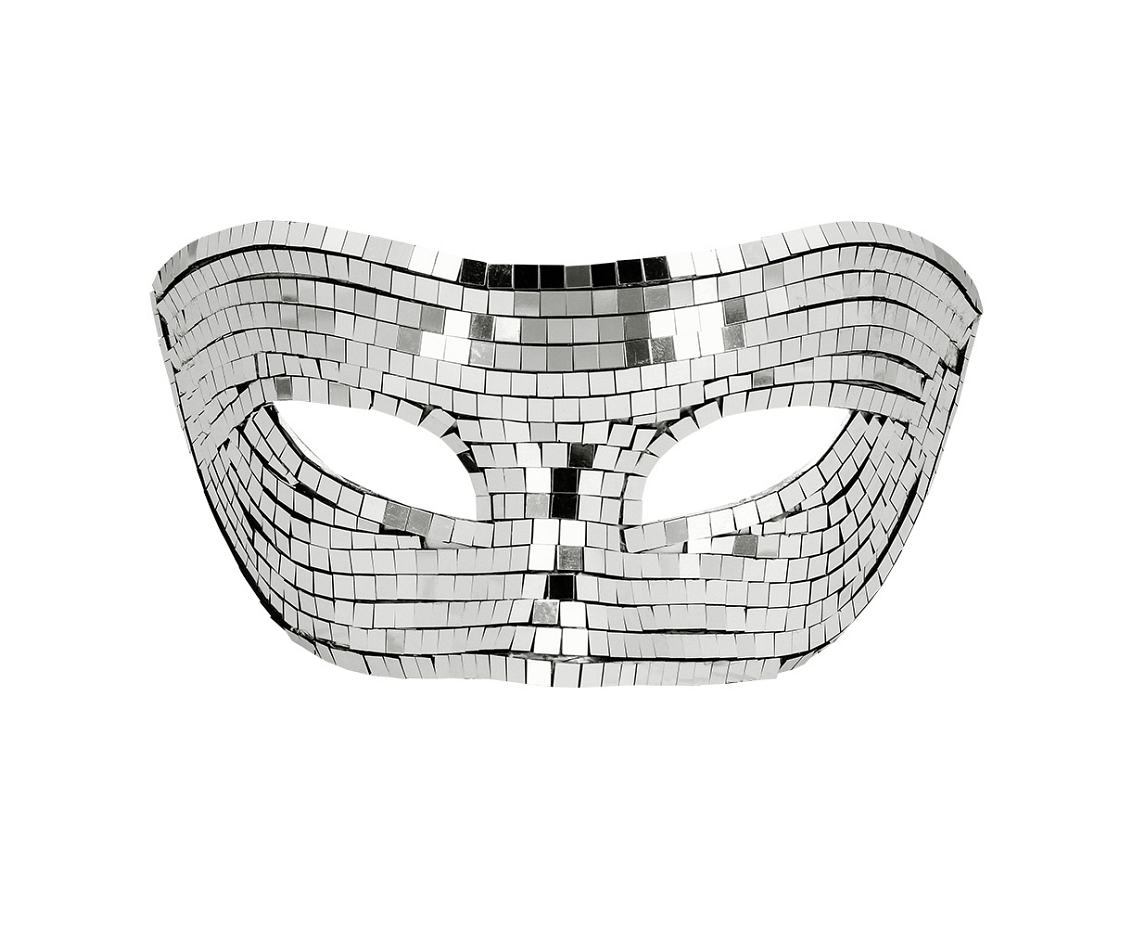 Maska wenecka Disco silver
