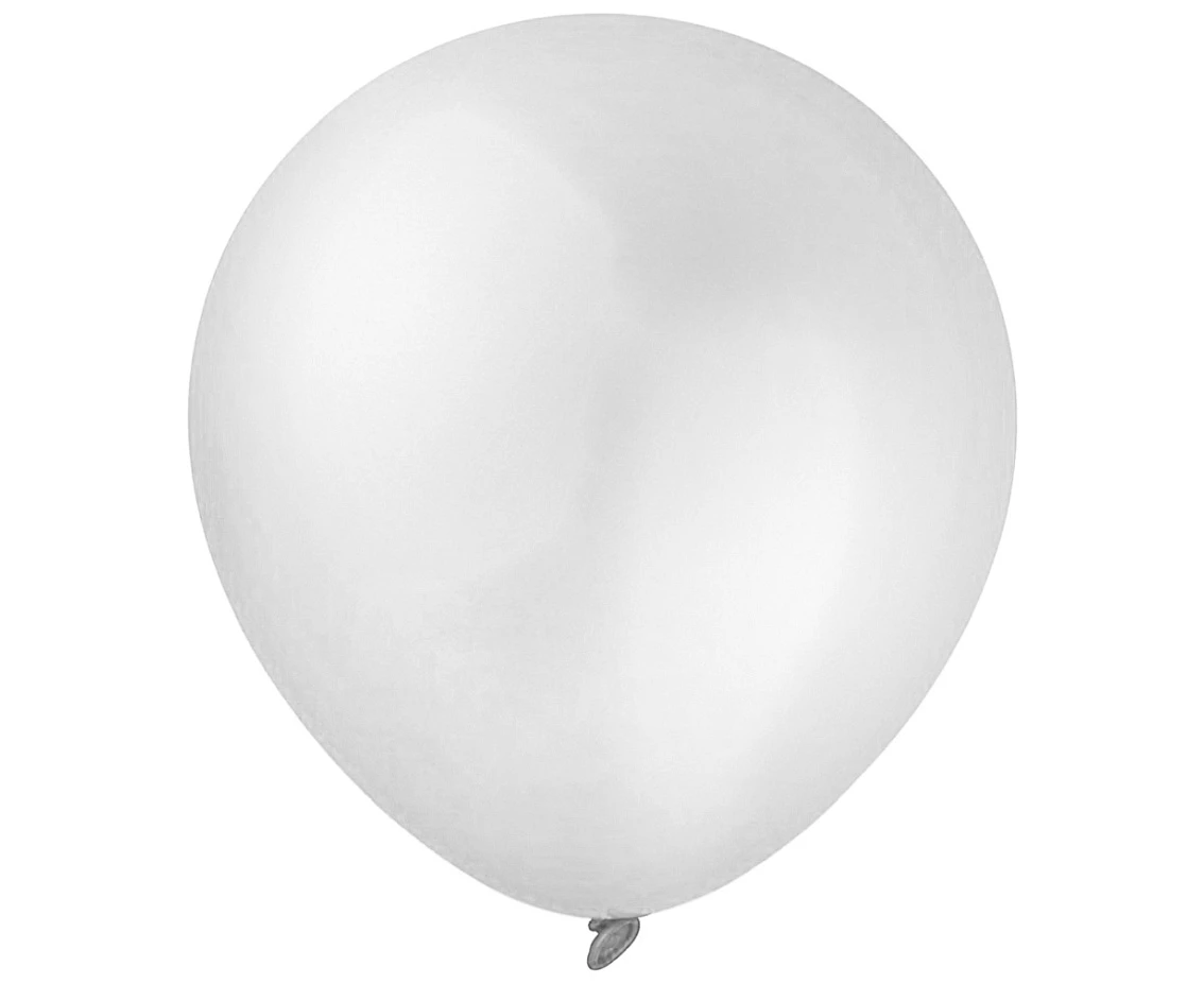 Balony Decomex 5", metalik białe, 100szt.