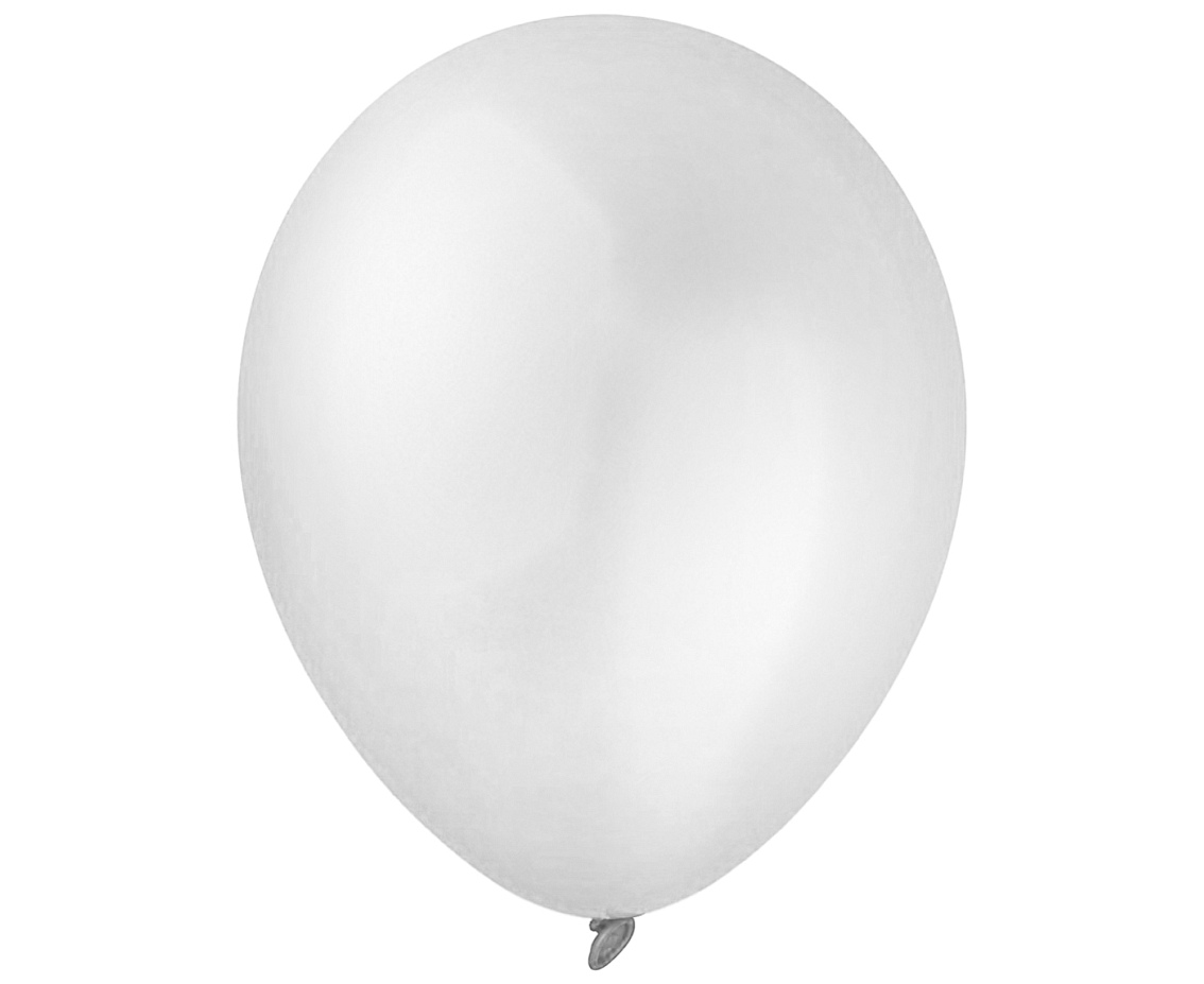 Balony Decomex 11", metalik białe, 100szt.