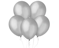 Balony Decomex 11", metalik srebrne, 100szt.