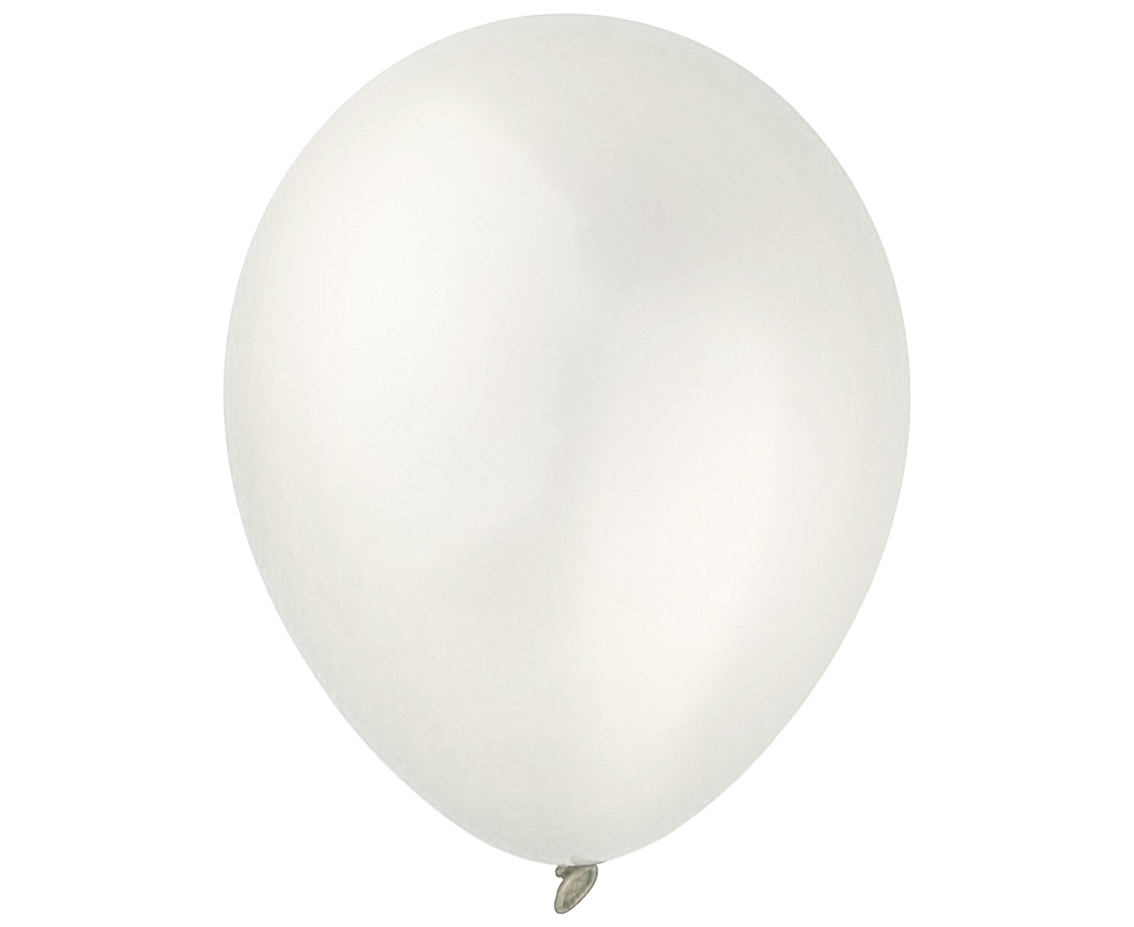 Balony Decomex 11", metalik perłowe białe, 100szt.