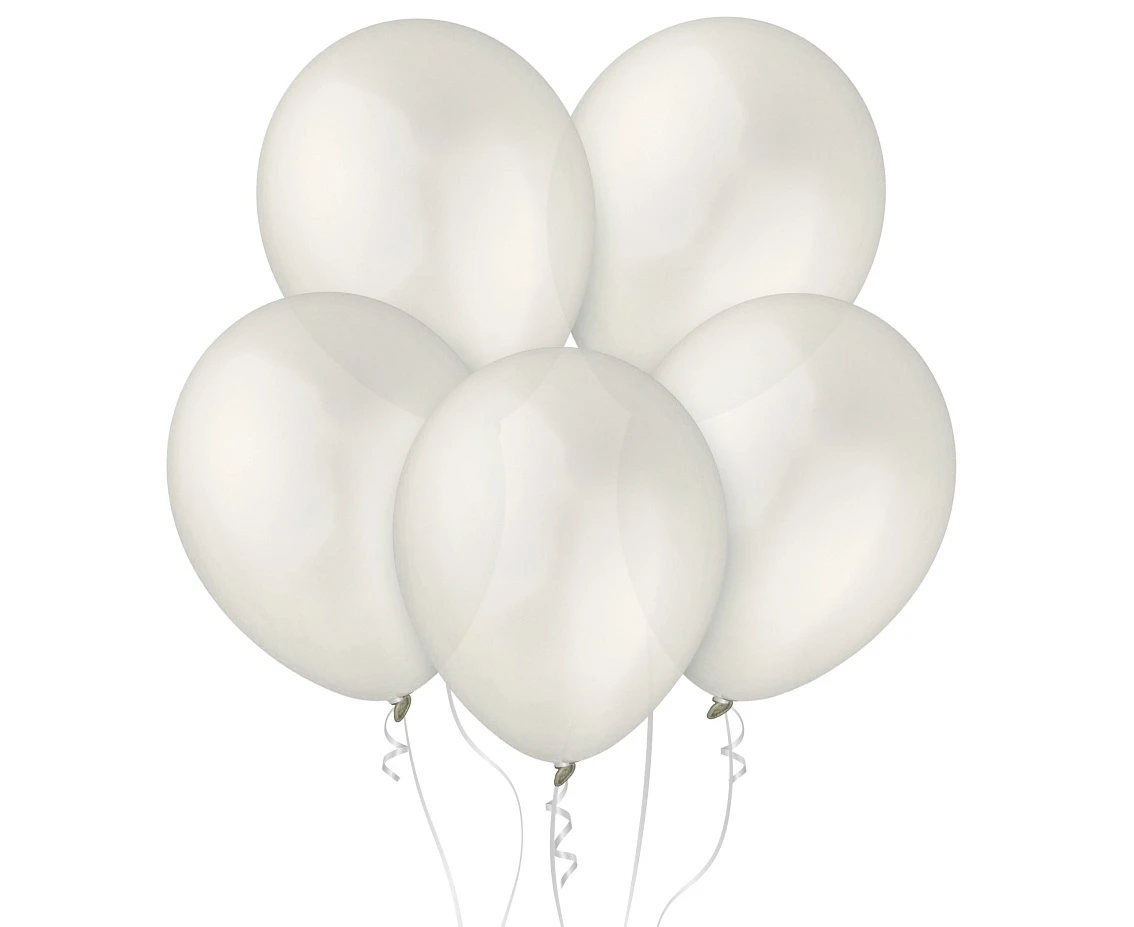 Balony Decomex 11", metalik perłowe białe, 100szt.