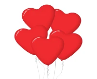 Balony Decomex 11", pastel czerwone serca, 100szt.