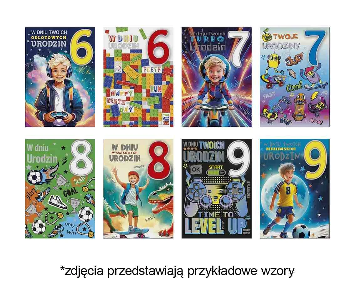 Laurka z cyframi na gąbkach exclusive B6GE 117x167 Urodziny Dziecięce zest. 738 Dziecięce 6-9 lat, Chłopiec, Cyfry