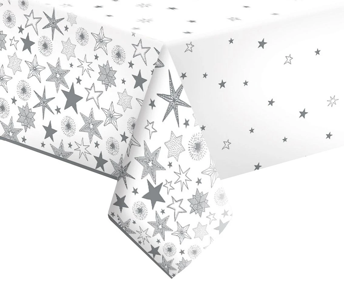 Obrus papierowy Silver Stars, 120x 180 cm, 1 szt.
