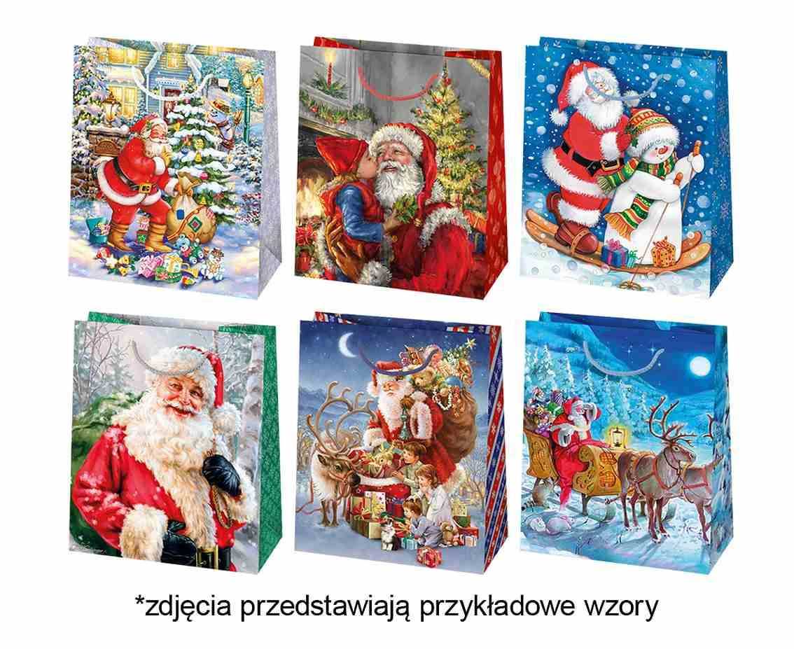 Torebka prezentowa T4 Christmas 19 x 23 x 11 cm, mix, 1 szt.