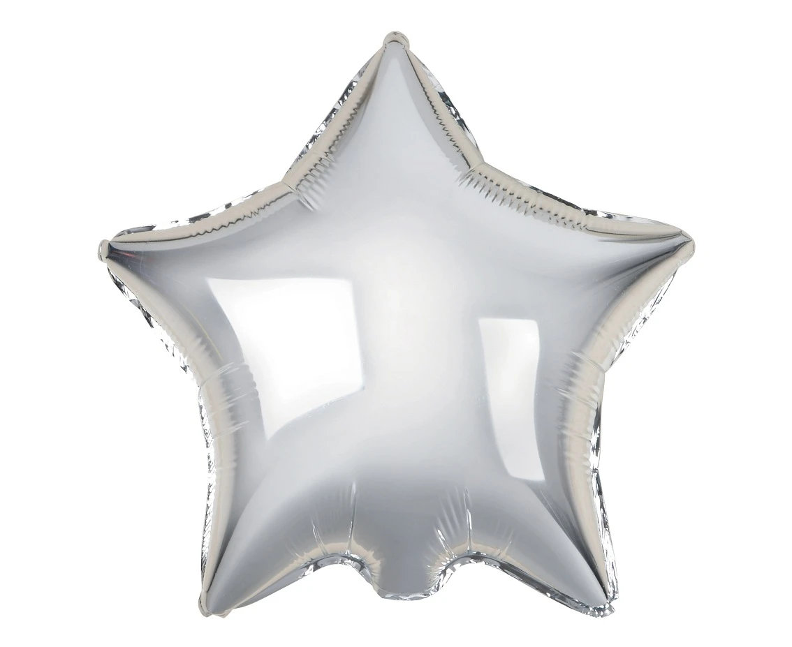 Balon foliowy Gwiazda, srebrna, 18"/ 100szt.
