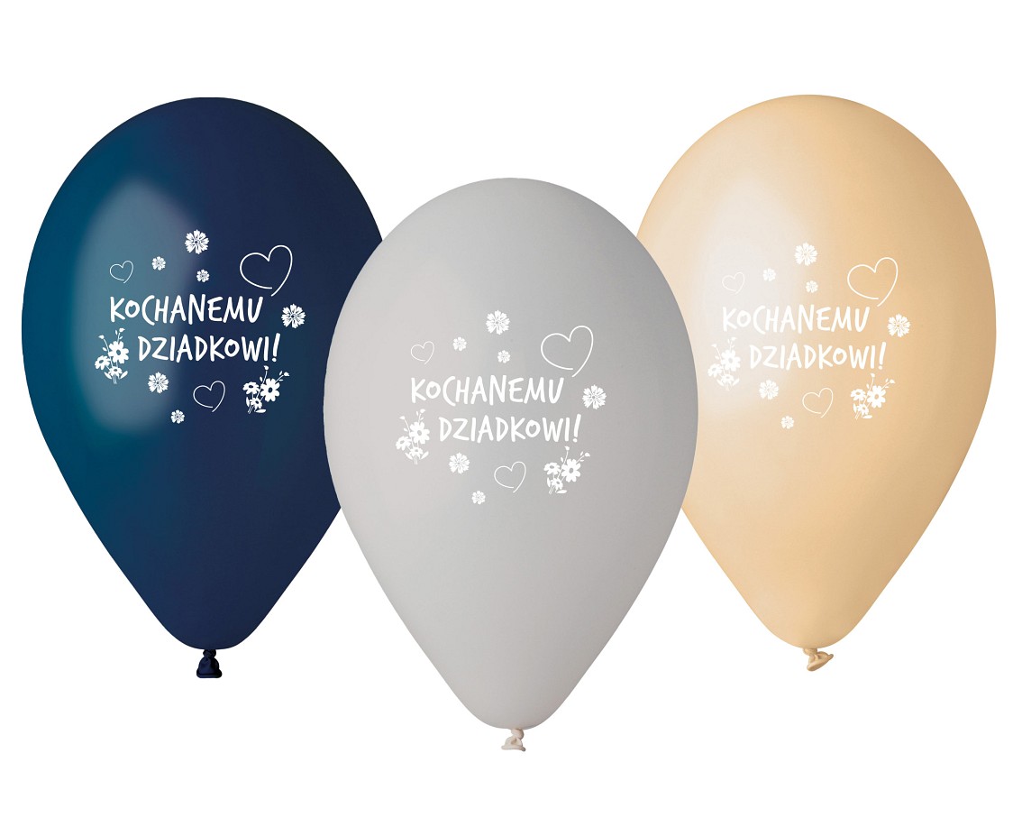 Balony Gemar 13", pastel premium hel kochanemu dziadkowi, 5szt. KK
