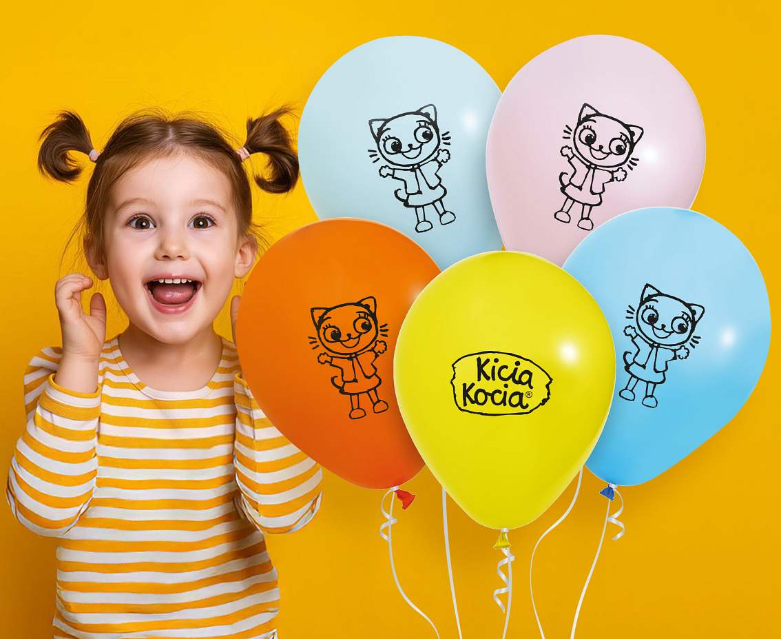 Balony Gemar 12", pastel kicia kocia, 5szt.