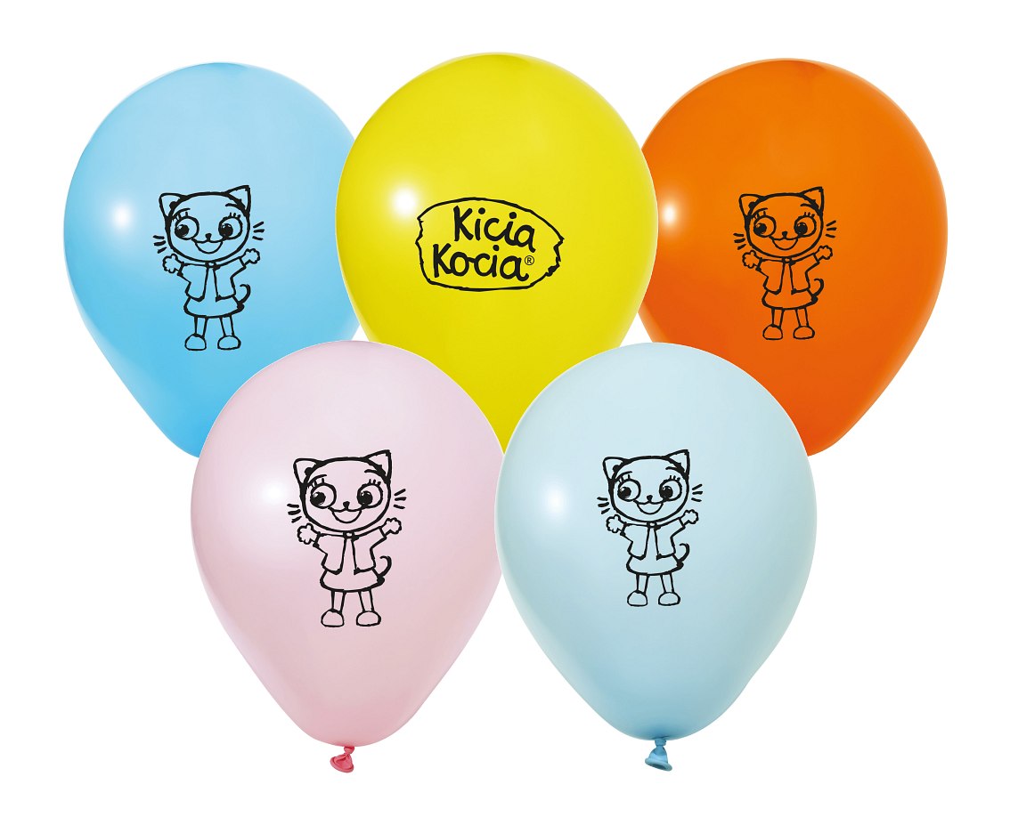Balony Gemar 12", pastel kicia kocia, 5szt.