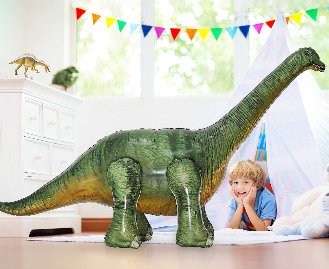 Balon foliowy Dino Brachiozaur, 213x86x129 cm z pompką