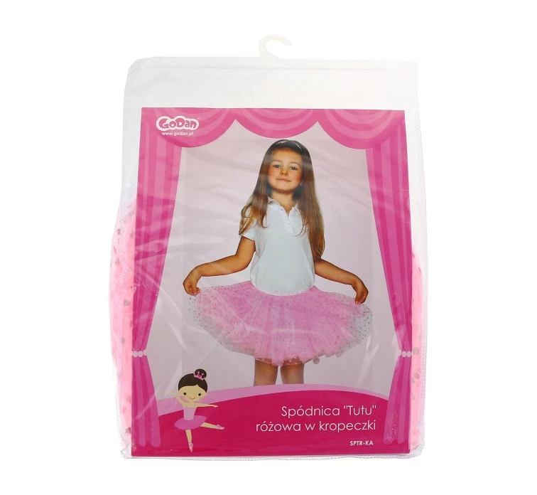 Spódnica "Tutu" dziecięca, różowa w kropeczki, 5-warstw. (pow. 3 lat) KK