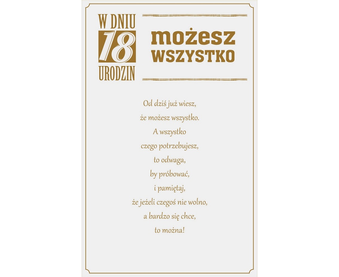 Kartka Urodzinowa 18 Urodziny, Para z motocyklem, 13x20,5 cm