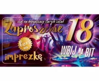 Zaproszenie na 18 Urodziny, 17x18,5 cm, 10 szt. KK