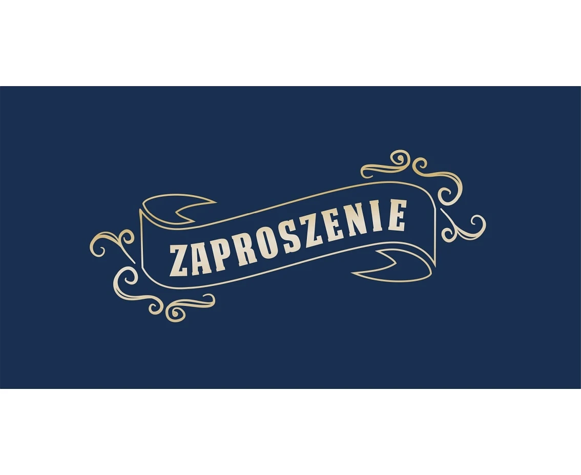 Zaproszenie ogólne, granatowe, 17x8,5 cm, 10 szt.