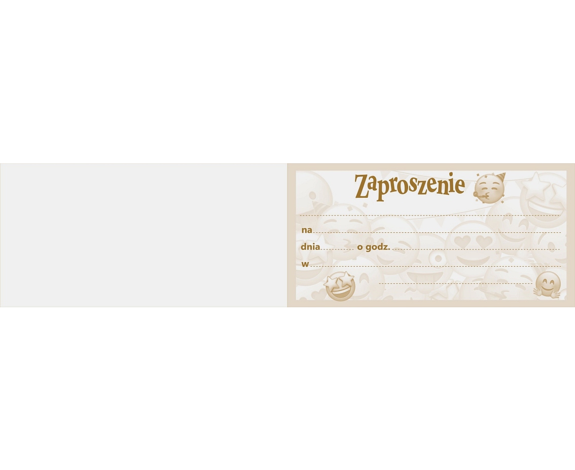 Zaproszenie dziecięce, żółte buźki, 17x8,5 cm, 10 szt.